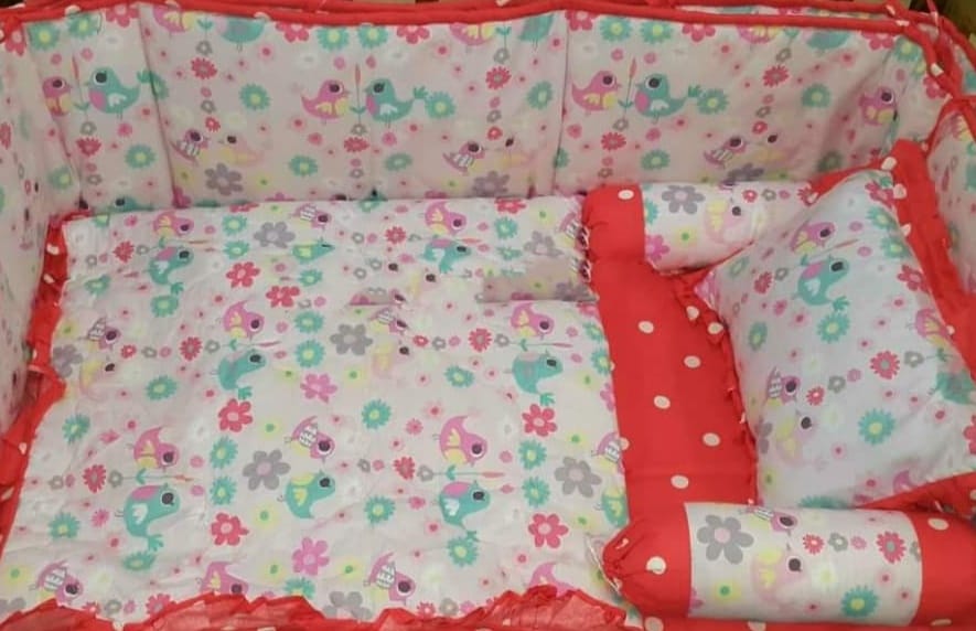 Colory Birds Baby Cot Set