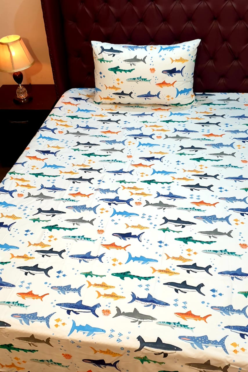 Kids Multi Color Fish Character Comforter Set