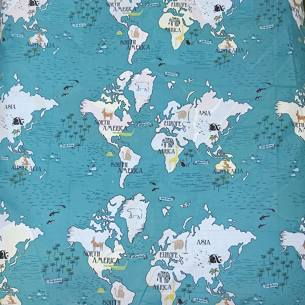 WORLD MAP KIDS BEDSHEET 32091