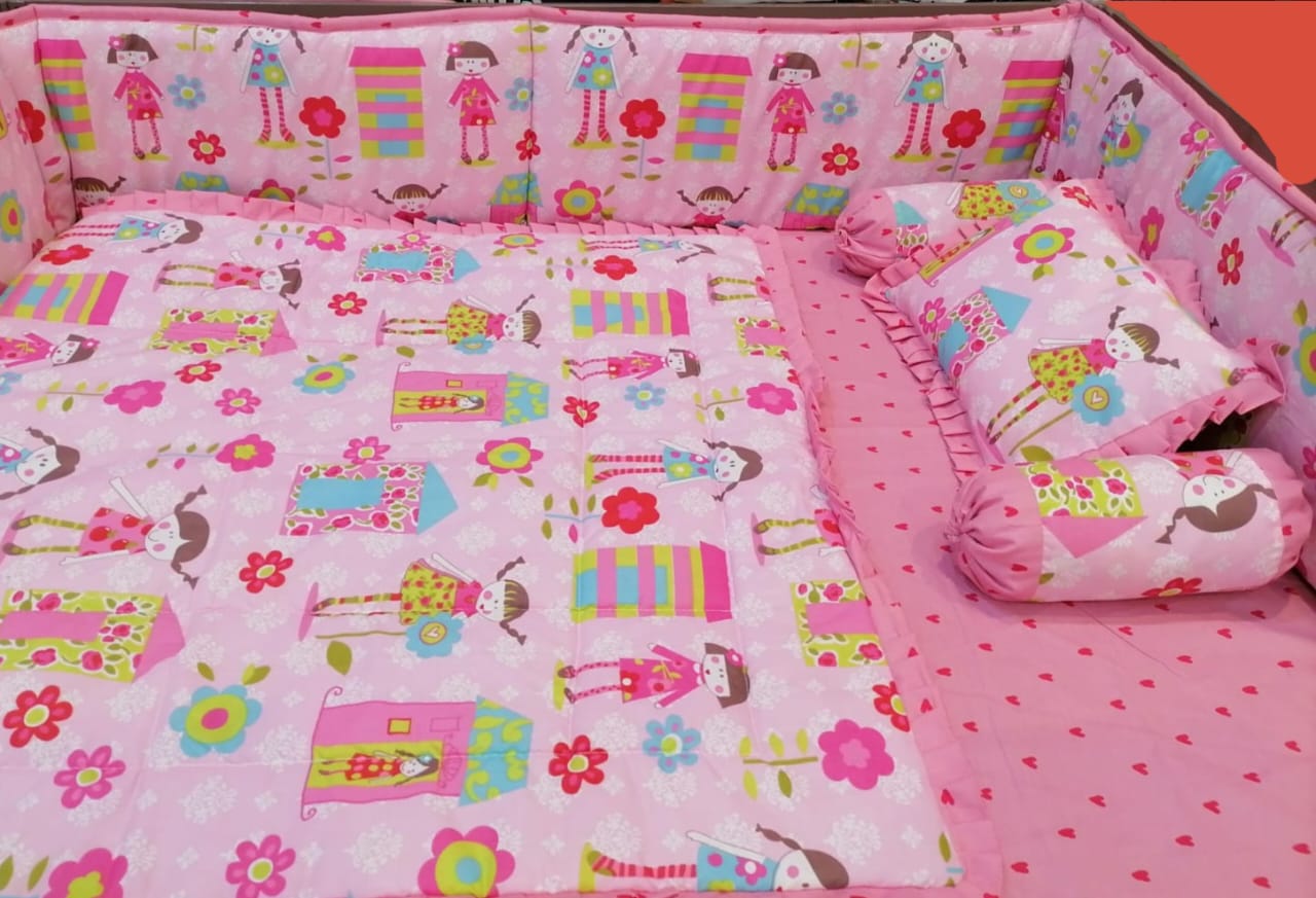 Doll Cartoon Character Baby Cot Set