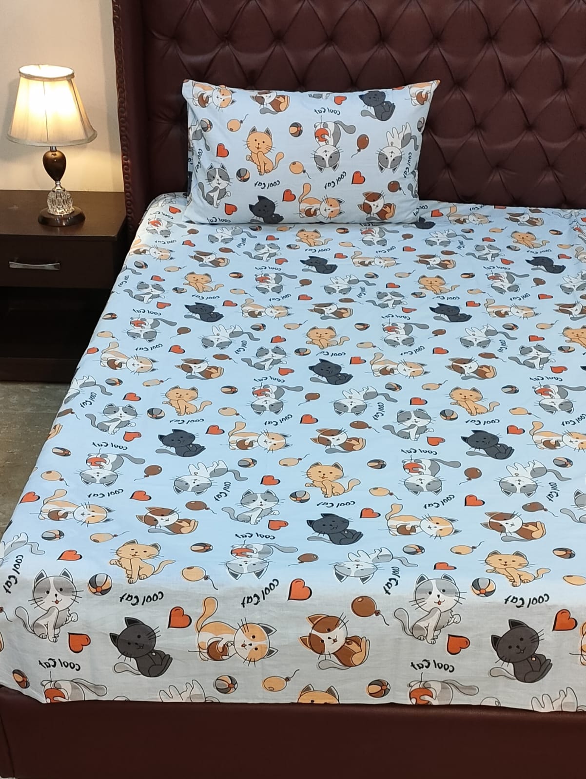 Kids Cool Cat Character Comforter Set