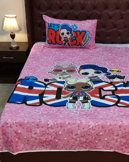 Kids Lets Rock Bedsheet