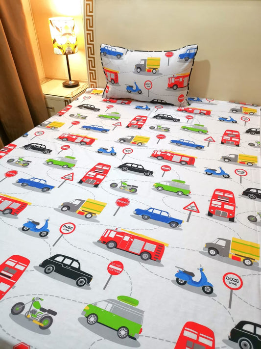 Kids Multi Vehicles Bedsheet 7975