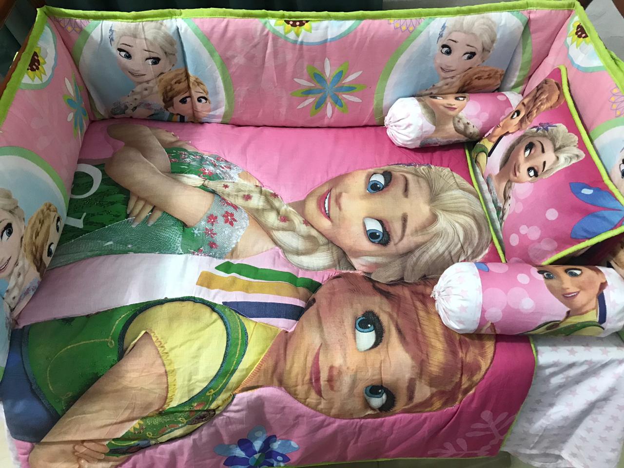 Frozen Cartoon Character Baby Cot Set