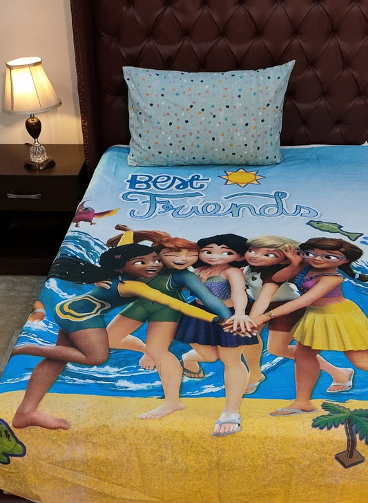 Best Friend Cartoon Character Bedsheet